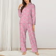 thumbnail image 2 of Haiem bows Pattern Women’s Long-sleeve Sleepwear,Sleepwear Set,2-piece Loungewear Set,Soft PJs Comfy Nightwear with Pockets-Large, 2 of 7