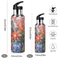 thumbnail image 2 of Yayeee 20oz Insulated Water Bottle Double Wall Stainless Steel with Flip Straw Lid, Orange Vibrant Flowers, 2 of 7