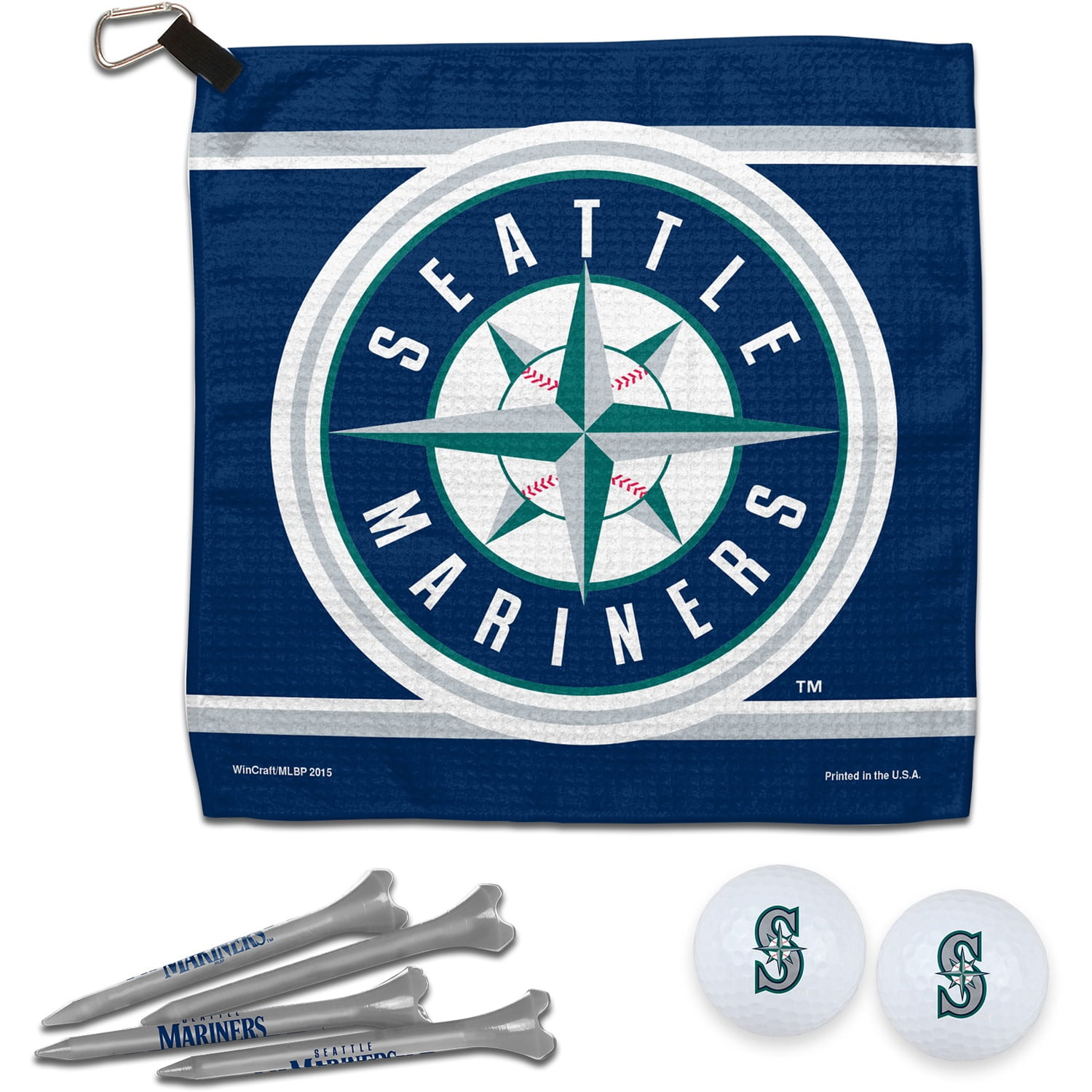Seattle Mariners WinCraft Towel, Golf Balls & Tees Gift Set No Size
