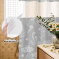 thumbnail image 4 of No Hook Shower Curtain, Grey Butterfly Botanical Shower Curtains for Bathroom with See Through Top Window, Summer Plants Line Art Waterproof & Washable Bath Curtain Extra Long 72"x96", 4 of 9