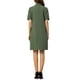 thumbnail image 3 of Vestido Safari de Verano para Mujeres INSPIRE CHIC con Cuello, Botones y Cinturón, Talla XL, Verde Oliva, 3 of 6