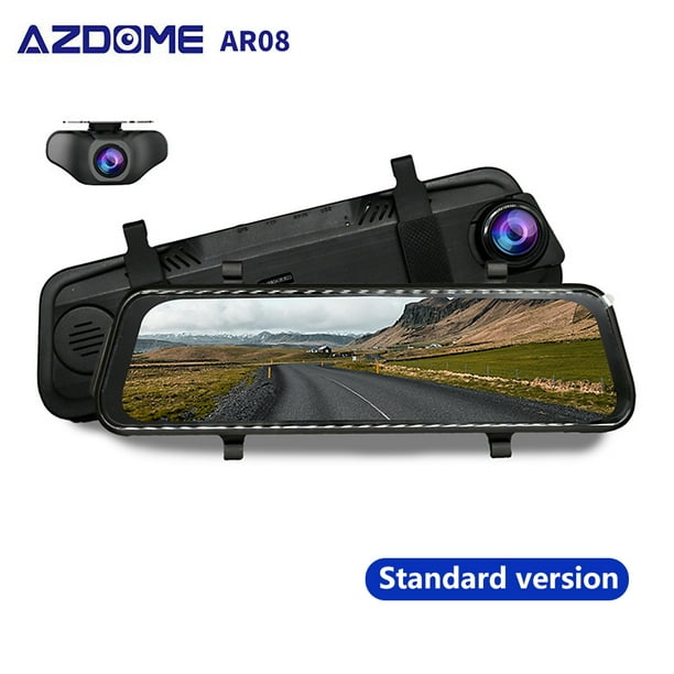 AZDOME AR08 Dash Cam WiFi 9.66'' HD 1080P Dual Lens Car Driving Recorder  150 Degree Wide Angle/Night Vision/G-Sensor/Loop Recording/Streaming Media  Full-Screen Touching Smart Car DVR 
