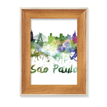 Sao Paula Brazil City Watercolor Desktop Wooden Photo Frame Display Picture Art Painting Multiple Sets
