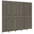 thumbnail image 2 of vidaXL Room Divider 5 Panels Grey Poly Rattan, 2 of 5