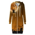thumbnail image 4 of LYXSSBYX Hoodies for Women Zip up Front Women's Halloween Printed Loose Long Sleeved Hoodie Sweatshirt Top Long Jacket, 4 of 5