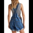 thumbnail image 2 of Pantalones Cortos Vaqueros para Mujer, de Verano Informales, Holgados, Ajustables, con Tirantes. Azul Oscuro XXL, 2 of 7