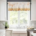 thumbnail image 3 of Fall Thanksgiving Kitchen Curtains and Valances Set, Rod Pocket Curtains Tier Farmhouse Window Curtains 36 Inch Length, Orange Pumpkin Maple Leaves Flowers 3 Piece Kitchen Curtains Set, 3 of 6