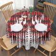 thumbnail image 3 of Red Christmas Pattern Round Tablecloth 60"x60",Wrinkle Wipeable Table Cloth for Kitchen Dining Room Picnic Patio Party, 3 of 6