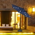 thumbnail image 4 of Costway 10' Solar LED Lighted Patio Market Umbrella Shade Tilt Adjustment Crank Navy, 4 of 10