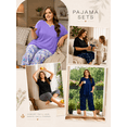 thumbnail image 6 of FEREMO Women Plus Size Pajamas Set Short Sleeve Prints Pjs Sets Sleepwear 2 Piece Loungewear Capri Pants with Pockets, 6 of 8