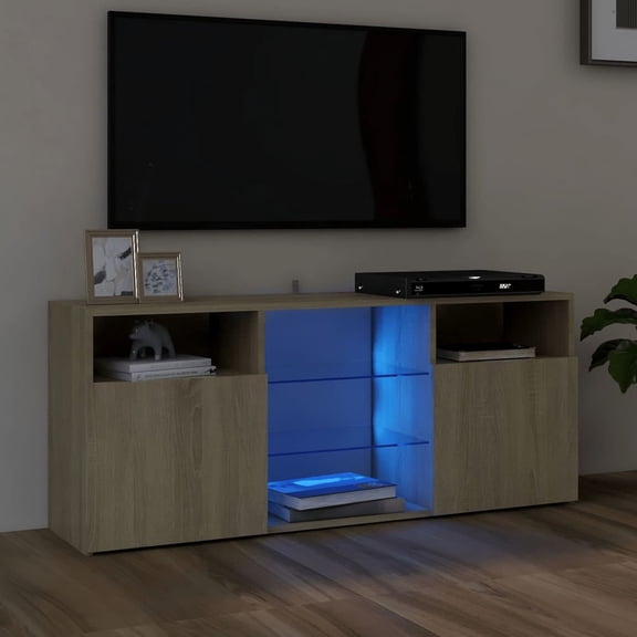 vidaXL TV Stand Sideboard Entertainment Center Media Unit with LED Lights