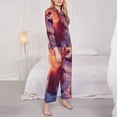 thumbnail image 3 of Fotbe Sunset Cloud Corgi Conjunto de Pijama de Manga Larga para Mujer con Estampado, Ropa de Dormir de 2 Piezas, Conjunto de Casa Suave y Cómodo con Bolsillos-Medium, 3 of 7