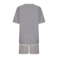 thumbnail image 5 of Short Sets for Women Women's Fashion Comfortable Summer Round Neck T Shirt Shorts Two Comfortable Thin Short Sleeve Set Two Piece Bathing Suit Athletic Shorts Suit Long Skirts plus Size Swimm Gray 4XL, 5 of 8