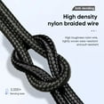 thumbnail image 5 of 2.4A Fast Charging (Heavy Duty Nylon Braided) Type-C to USB Cable for Samsung Galaxy Z Flip 3, Z Fold 3 - 5 Feet - Black, 5 of 8