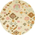 thumbnail image 1 of Ahgly Company Machine Washable Indoor Round Abstract Khaki Gold Area Rugs, 7' Round, 1 of 7