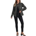 thumbnail image 2 of INSPIRE CHIC Denim Jacket for Women's Frayed Washed Button Down Jean Jacket with Pockets, 2 of 5