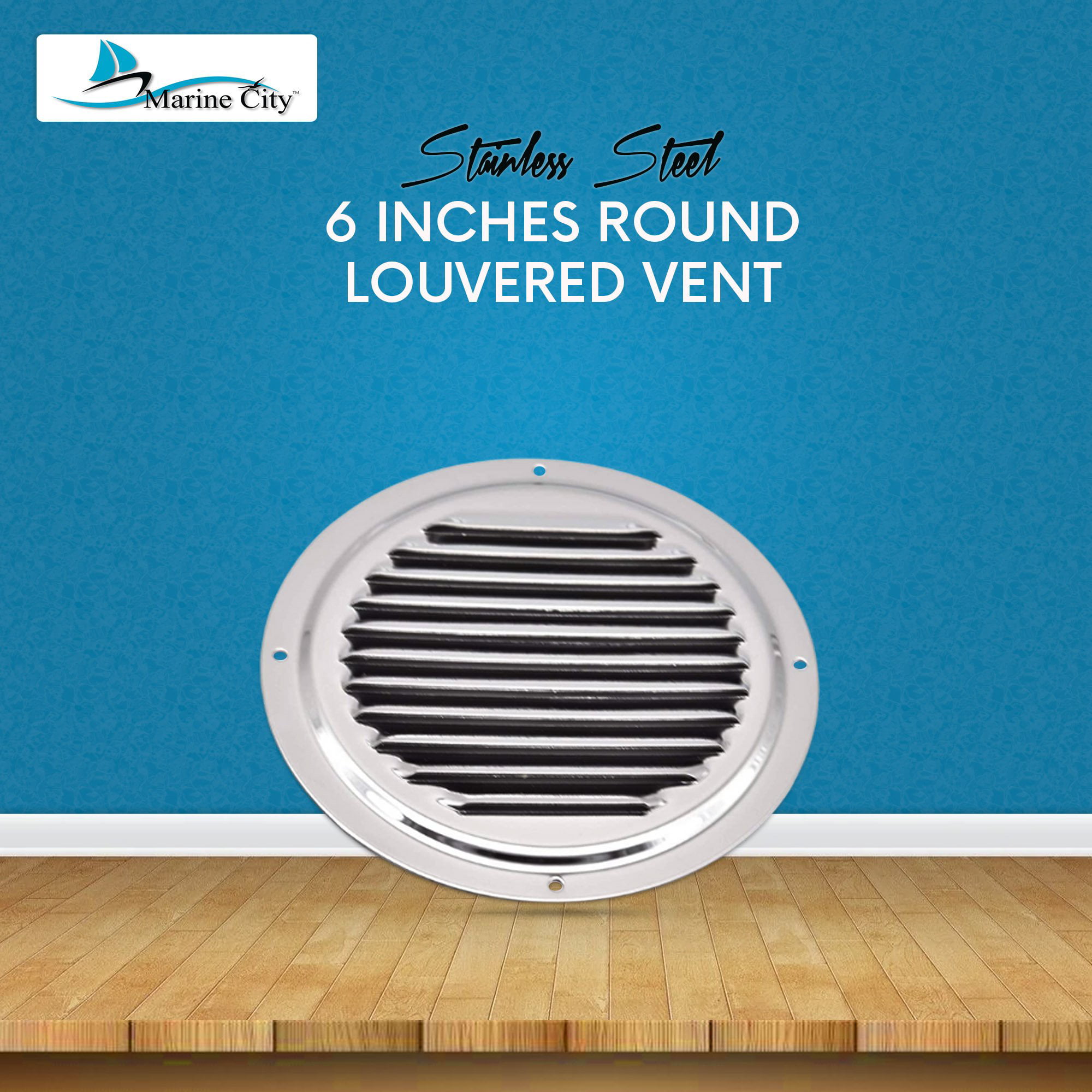 Marine City Stainless-Steel 4 Inches/ 5 Inches/ 6 Inches Round Louvered Vent...