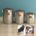 thumbnail image 4 of "TREATS" Hammered Stainless Steel 3 Pc set Pet Canister with copper lid, Dog Food Treat Canister with Lid, Carbon Steel Canister, Storage Container Jar with Tight Fitting Lids for Dog Biscuit Cookies, 4 of 4