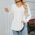 thumbnail image 6 of Guluxicc T-Shirts for Women V-Neck Long Sleeve Loose Fit Shirts Casual Soft Comfy Pullover Tops, 6 of 7