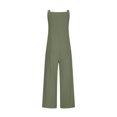 thumbnail image 5 of Caywon Womens Overalls Casual Loose Fit Dungarees Romper Baggy Playsuit Imitation Linen Style Jumpsuit One Piece Outfit Comfortable Lightweight Fabric Relaxed Army Green 2XL, 5 of 6