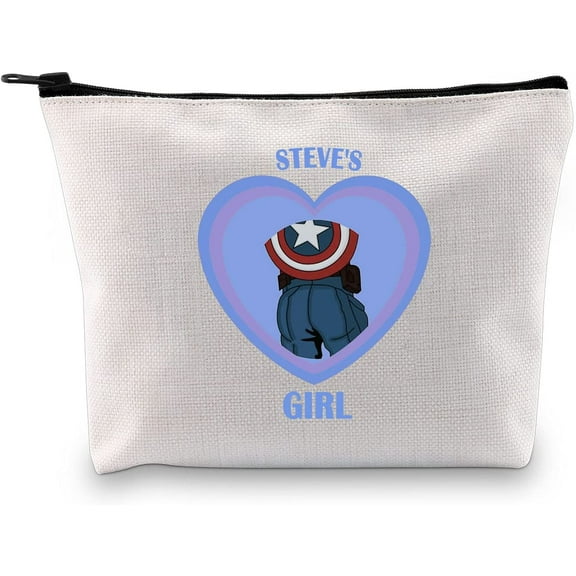 Movie Fans Inspired Zipper Pouch Steve’s Girl Captain Makeup Bag for Movie Fandom Girls