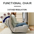 thumbnail image 4 of Floor Lounge Chair,Single Sofa Reclining Chair,3 Angles Adjustable Floor Chair,Folding Japanese Chair Lazy Sofa Tatami Balcony Reclining Chair,Leisure Sofa Adjustable Chair for Living Room,Gray, 4 of 7