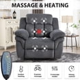 thumbnail image 5 of Bonzy Home Power Lift Chair Remote Control Massage & Heat Recliner Chair Heavy-Duty Electric Lift Chair with USB Charge for Elderly for Living Room & Bedroom Gray, 5 of 7