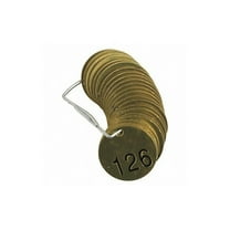 Brady Numbered Tag Set,Brass,1 1/2in W,PK25 23205
