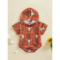 thumbnail image 2 of Coduop Baby Boys Summer Jumpsuit Bull Head Print Short Sleeve Hooded Romper for Newborn Infant, 2 of 8