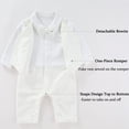 thumbnail image 4 of Hresadio Baby Boy Baptism Long Sleeve Christening Outfits Romper , White/Sizes Newborn-18 Months, 4 of 8