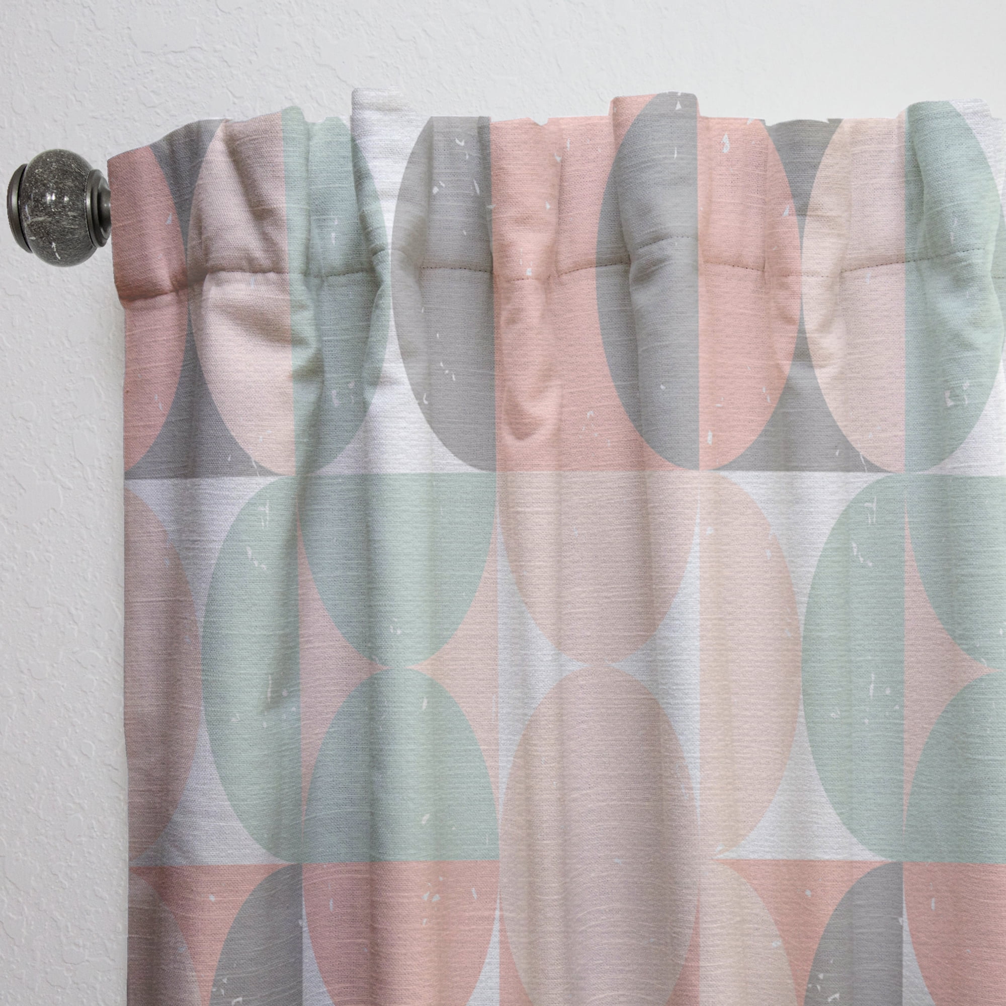 Designart 'Pastel Circular Retro Pattern II' Mid-Century Modern Curtain Panel