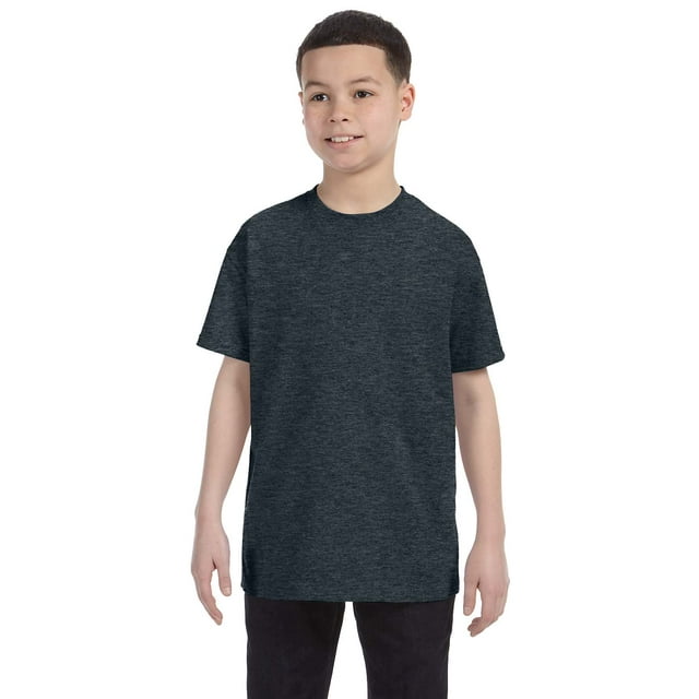 Jerzees Big Boy's Rib Collar Tear Away Label T-Shirt, Style 29B