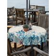 thumbnail image 2 of Outdoor Tablecloth with Umbrella Hole for Patio/Picnic/Party/Camping, Coastal Green Seaweed Waterproof Table Cloth Round Cover Washable, Summer Beach Coral Starfish Rustic (Dia 60"), 2 of 8