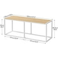 thumbnail image 3 of Dining Bench, 47.2 Inch Industrial Style Kitchen Table Bench, Steel Frame, Easy to Assemble, for Kitchen, Dining Room, White and Natural WN12CD01, 3 of 9