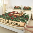 thumbnail image 3 of Feelyou Kawaii Santa Claus Full Size Sheets, Christmas Reindeer Bed Sheets, Vintage Fairy Tale Sheet Sets, Luxury Bedroom Decor, 4pcs, 3 of 7