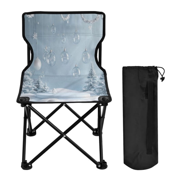600D Oxford Camping Chair Portable Foldable Chair Supports 220 lbs for Picnic, Fishing, Backpacking Winter Christmas Decorations