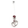 thumbnail image 3 of Yesbay Women Baby Feet Flexible Bar Pregnancy Maternity Belly Navel Ring Body Piercing, 3 of 8