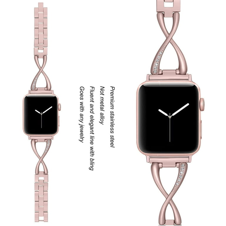 Apple Watch Bands  Women Dressy Charms Metal Strap for iWatch