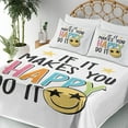 thumbnail image 3 of Ambesonne Emoji Fitted & Top Sheet Set with Shams, If It Makes You Happy Do It, White Mustard Multicolor, 3 of 5