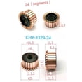 thumbnail image 2 of MYG 21.5 x 8 x 12.5(13.5mm) 24P Teeth Copper Hook Type Electrical Motor Commutator, 2 of 8