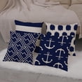 thumbnail image 6 of Navy Blue Nautical Anchors Throw Pillow Covers 18 x 18 Inch Set of 4, Geometric Blue Dots Cushion Cover Square Pillowcase Cotton Linen Outdoor for Sofa Couch Patio Home Decor, 6 of 6