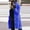 Blue, variant on Women's Autumn and Winter Casual Coat with Suit Collar Solid Cardigan Buttons Long Sleeve Overcoat