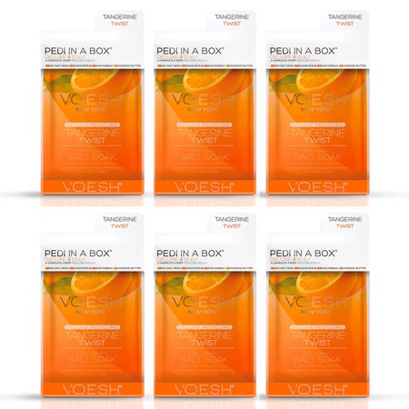 Voesh Deluxe Pedicure Pedi In A Box 4 In 1 Tangerine Twist Pack Of 6