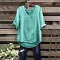 thumbnail image 2 of DHFJKG Womens V Neck T Shirts Loose Fit Solid Color Short Sleeve Basic Tee Comfortable Summer Beach Shirt Soft Tops, 2 of 6