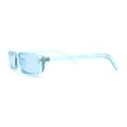 thumbnail image 3 of Womens Mod Pop Color Narrow Rectangle Cat Eye Sunglasses Blue, 3 of 4