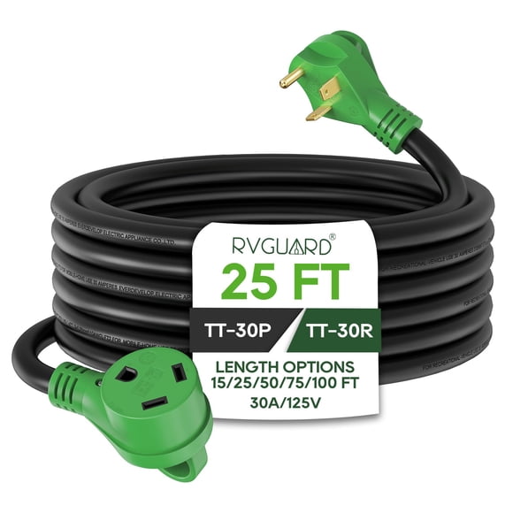 Cable de extensión RV RVGUARD 30 A 25 pies con indicador de alimentación LED