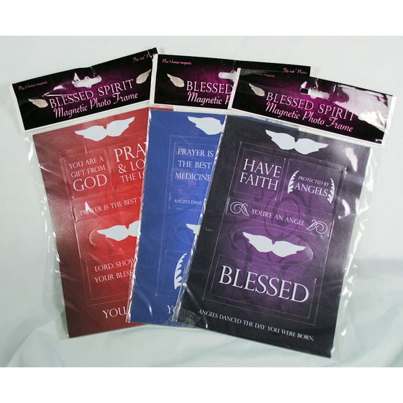 Lot of 3 Blessed Spirit Magnetic Photo Frames 4" x 6" With Magnets