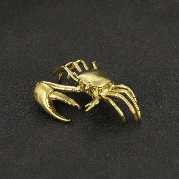 3 estilos disponibles, adornos de estatuas pequeñas de cangrejo de latón, figuras en miniatura de animales retro, decoraciones de escritorio de oficina, decoración del hogar, manualidades
