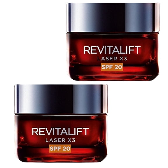 Loreal Paris Revitalift Laser X3 SPF20 Anti-Blemish and Wrinkle Cream 50 ml 2 Pack