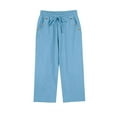thumbnail image 5 of uublik Capri Pants for Women Light Blue Stretch Lightweight Casual Beach Pants Cropped Trousers Outdoor Clothes, 5 of 5